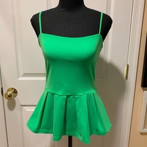 Susana Monaco green peplum top size Small